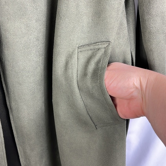 Philosophy faux leather trench belt wrap  Sz M olive green - Picture 9 of 13